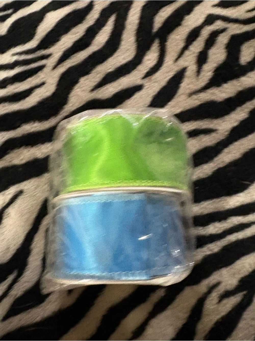 Blue and Green Satin Ribbon Duo